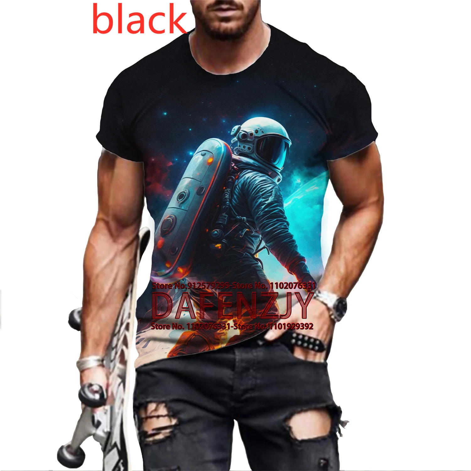 

Astronaut 3D Printed T Shirt For Men Fashion Hip Hop Travel and Leisure Vacation Short Sleeve Tops