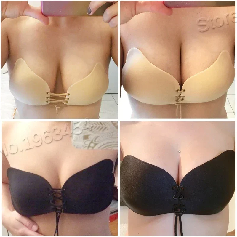 Nahtlose Wireless Adhesive Stick Bh Liebsten Bras Push-Up der Frauen Dessous Sexy Backless Unterwäsche Silikon Unsichtbare Bralette