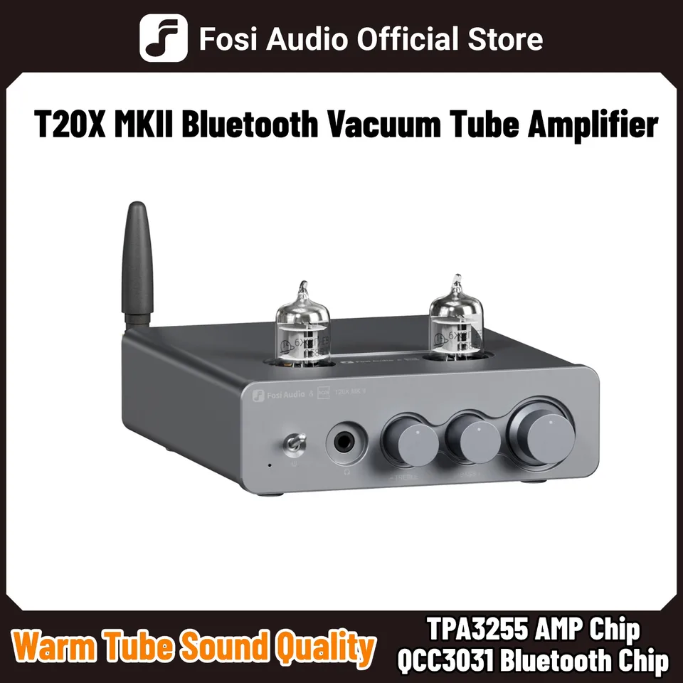 Fosi Audio T20X MKII TPA3255 300W Bluetooth Vacuum Tube