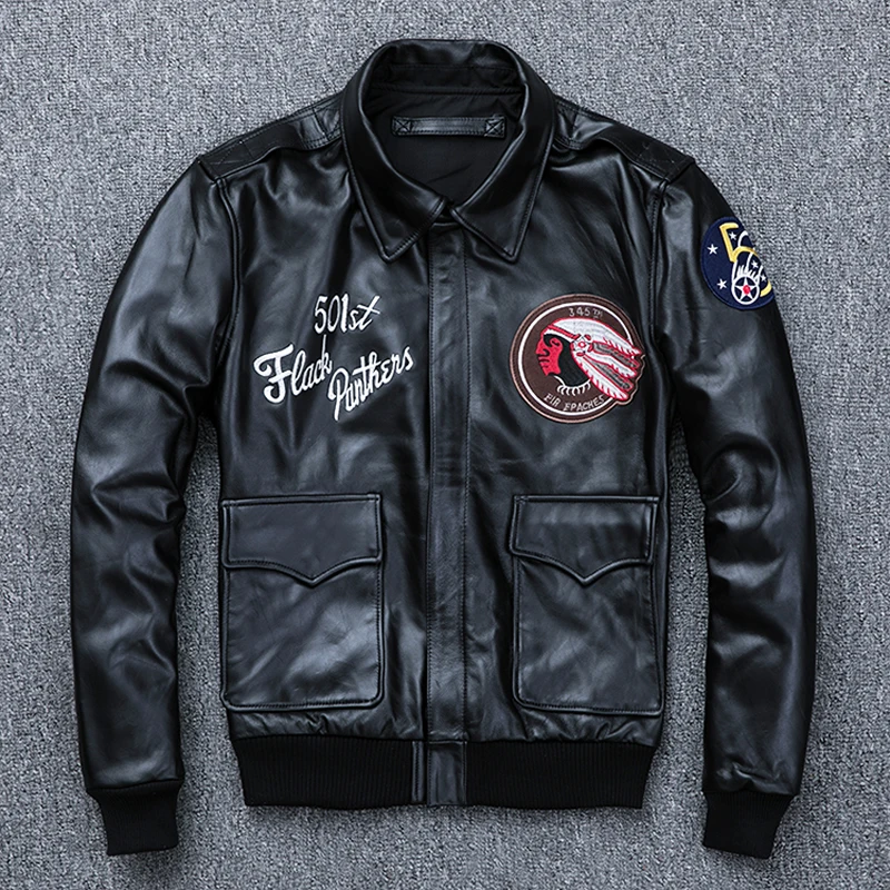 Bomber Flight Jacket Uomo 100% Naturale Giacca In Pelle Di Vitello Soft Air Force Pilot Giacche In Pelle Cappotto Da Uomo Autunno M194