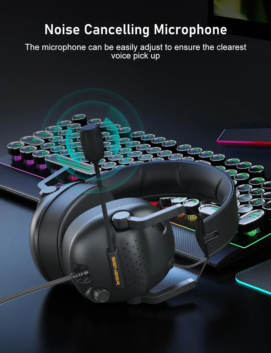 SENZER SG500 Surround Sound Pro Gaming Headset with Noise