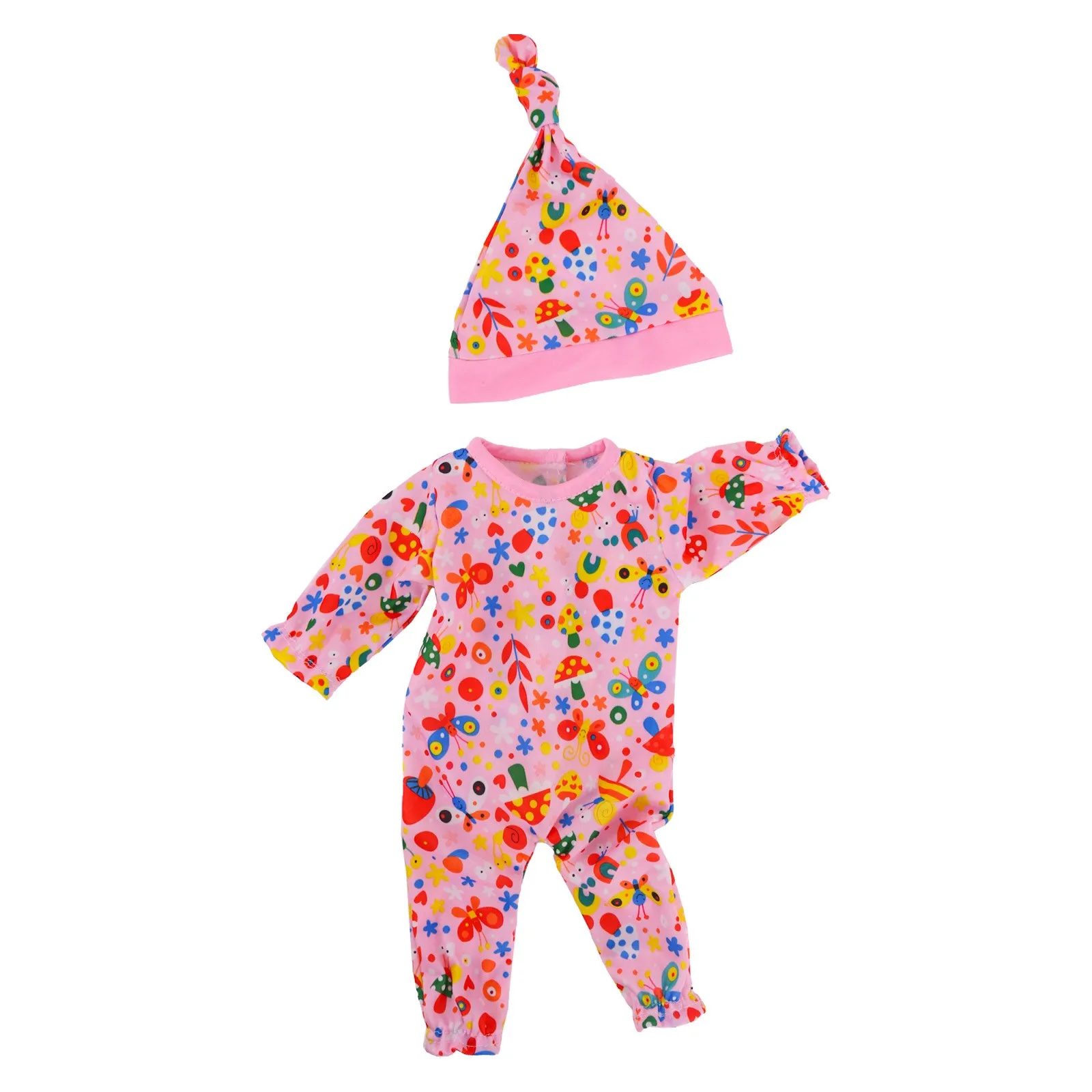 Doll Clothes Long One Piece Pajamas + Nightcap For 18Inch American&43Cm Baby Doll Accessories Nenuco Sleeping Blanket
