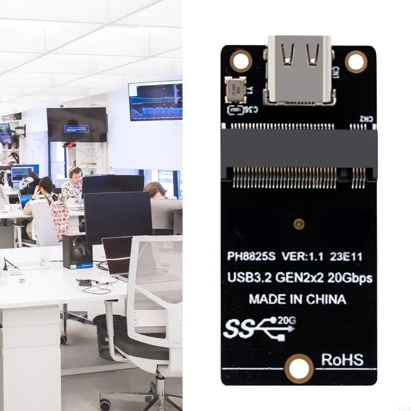 P9JB M.2 to Type C Solid Disk Adapter Board with ASM2364 Controller Up to 20Gbp Type C Risers Board Converters for NVME Drive