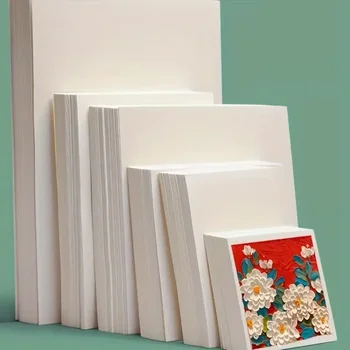 Square Watercolor & Oil Pastel Drawing Paper Set 1
