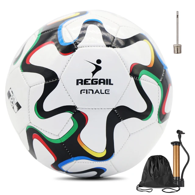 Size 5 Soccer Ball for Youth Machine Stitched Football with Pump Needle and Storage Bag for Sports Training Match Game