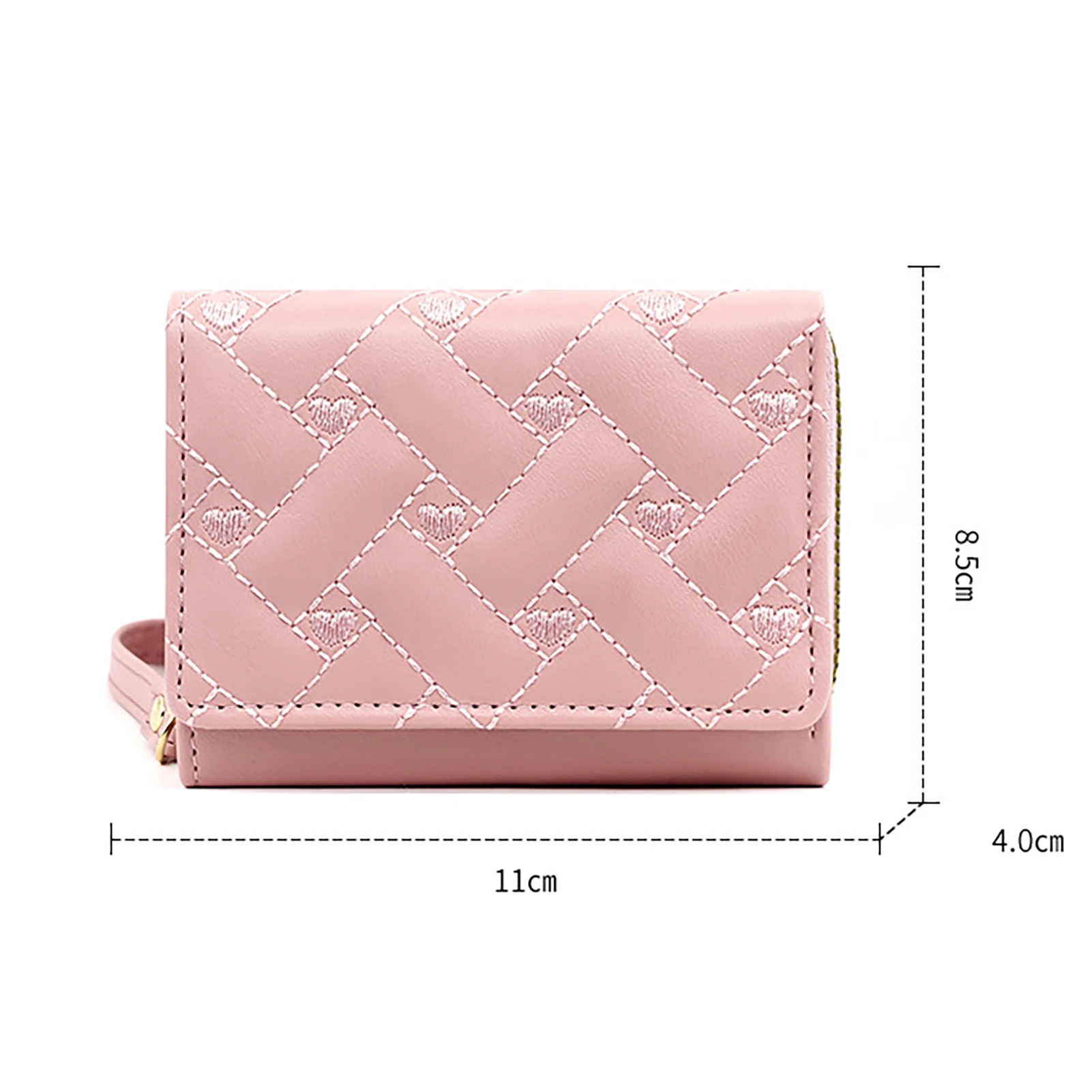 Small Womens Wallet Trifold Card Holder Large Capacity Short Heart Purse with ID Window for Driver's