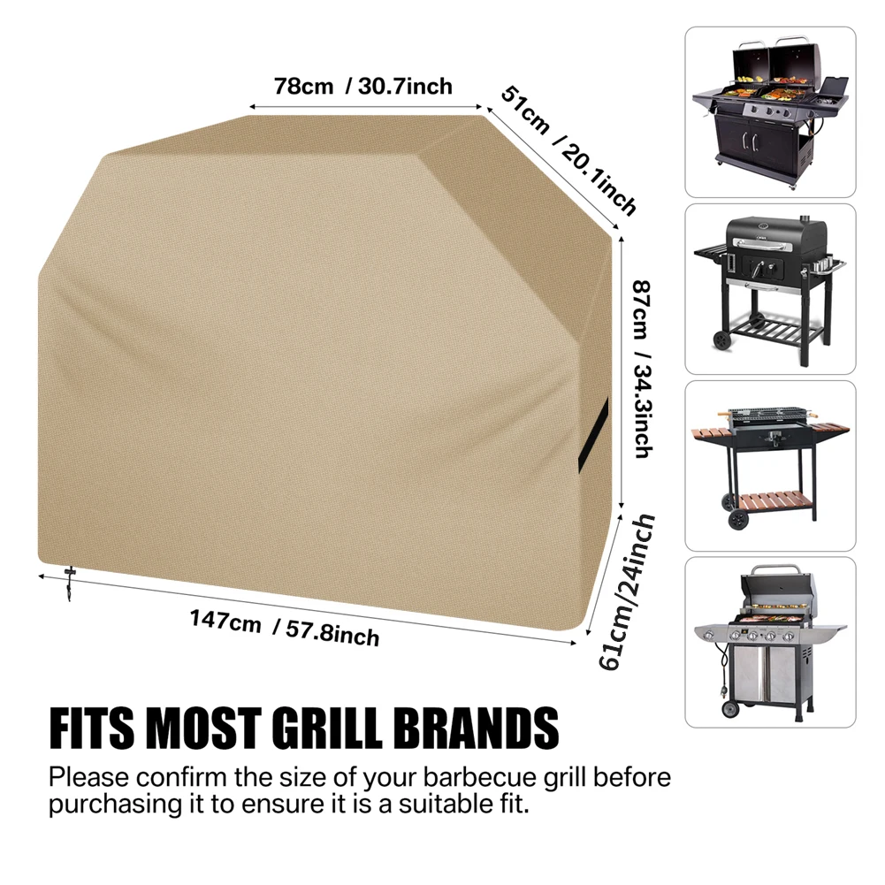 Weather-Resistant Waterproof BBQ Grill Cover - Durable Rip-Proof Protection