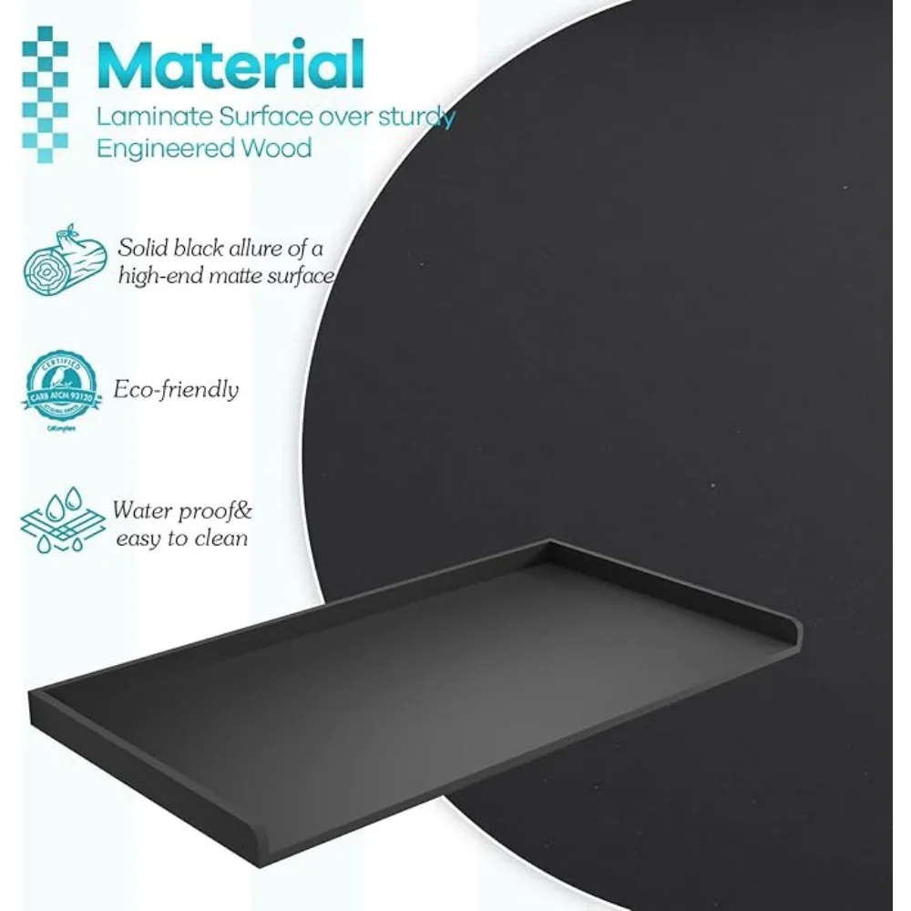 Washer Dryer Countertop Melamine Countertop with Edge Rails - 27.5" Depth X 54" Width Laundry Room Organization 5
