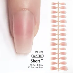Matte Nude Press-On Nails - 30 Piece Set of Simple Full Cover Fashion Nail Art Tips (2)