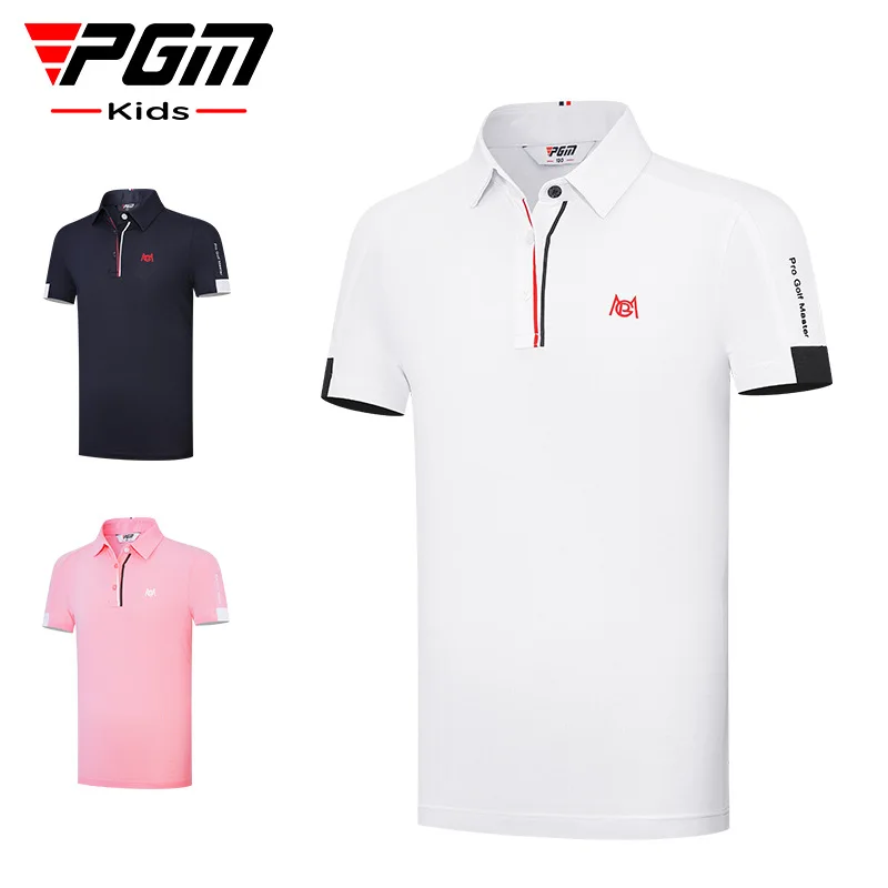 

Pgm Meisjes Golf Korte Mouw T-shirt Zomer Kinderen Sport Polo Shirt Golf Wear Voor Kinderen YF591