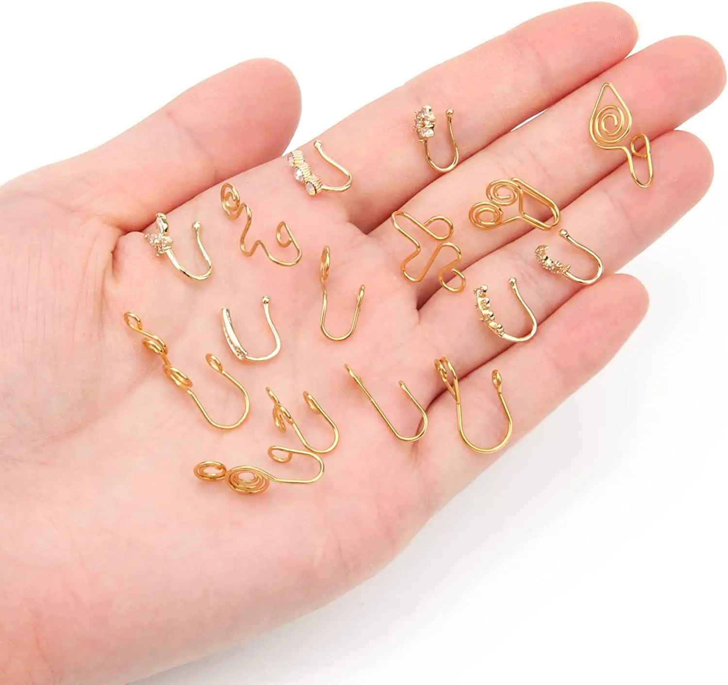 Piercing Fake Nose Ring CZ African Nose Cuffs Gold Faux Septum Nose Rings Clip on Nose Jewelry for Woman Non Pierced Jewelry