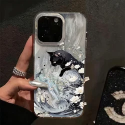Pear Blossom Black Cat Spring Series Phone Case Cover - Galaxy S23 Ultra (2)
