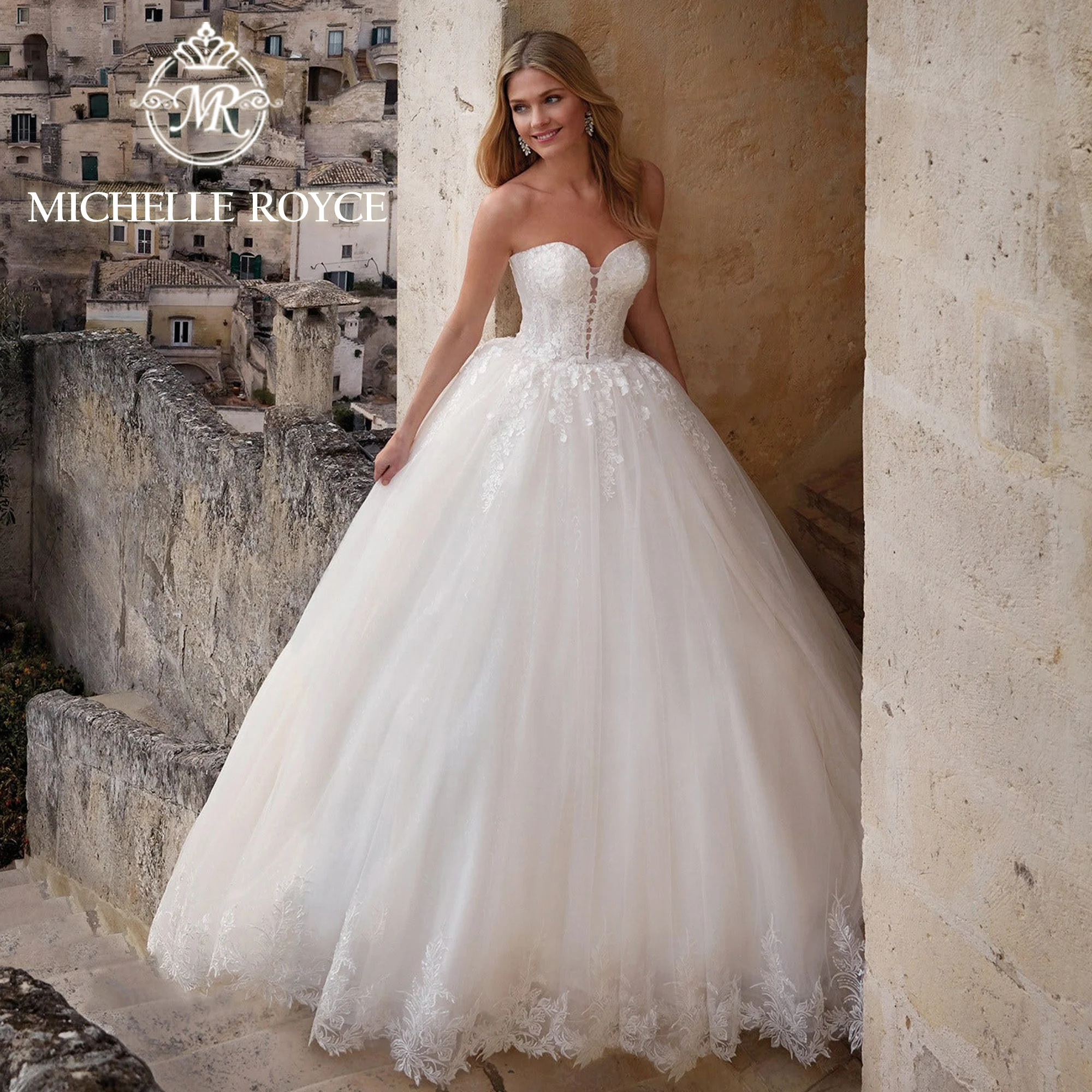 

Michelle Royce Ball Gown Wedding Dress New Glamorous 2023 Sweetheart Exquisite Appliques Zipper Wedding Gown Vestidos De Novia