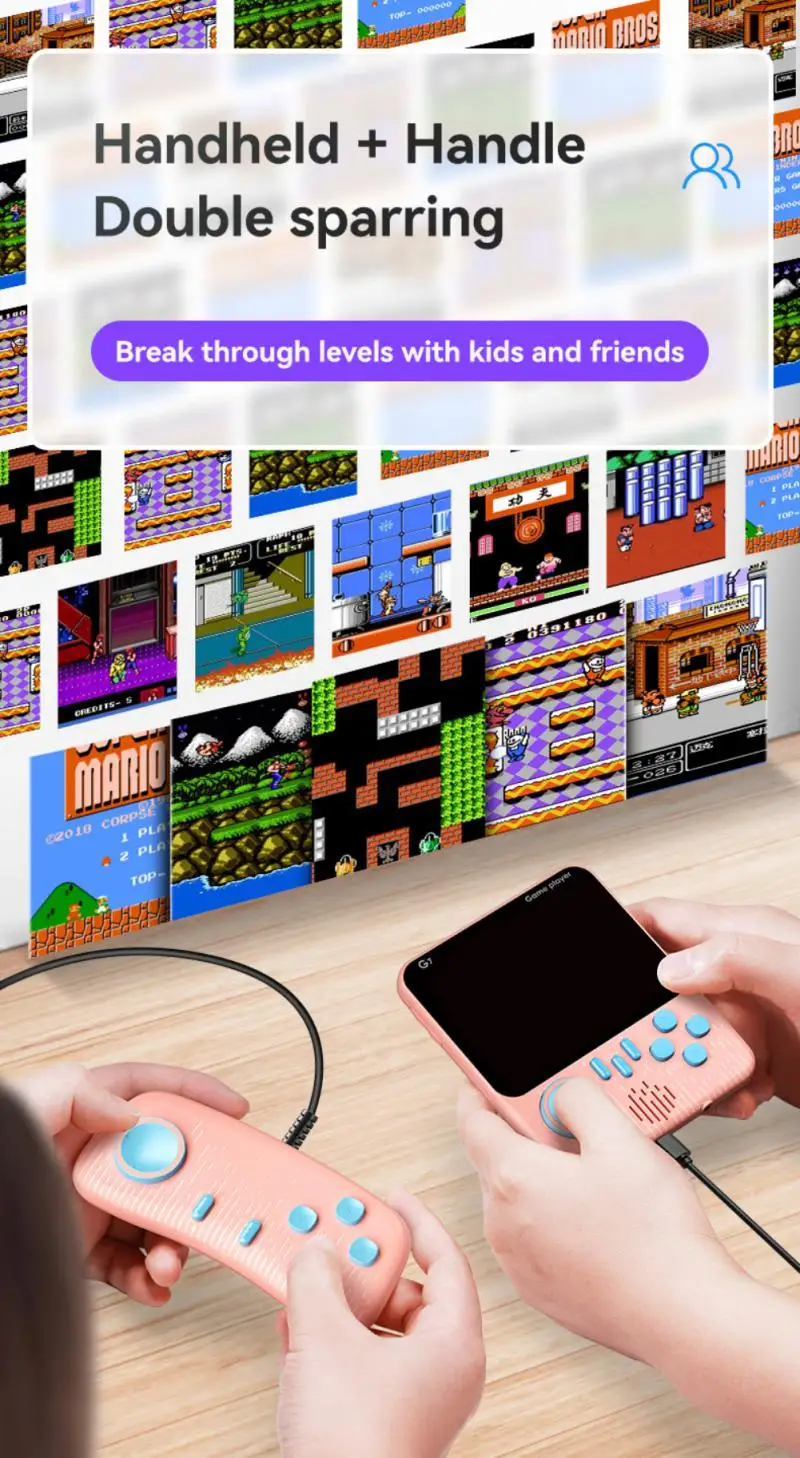 666 IN 1 Retro Video Game Console Handheld Game Player Portable Pocket TV Game Console AV Out Mini Handheld Player For Kids Gift