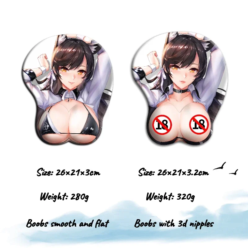 

NSFW Nude 3d Nipples Hentai Shinano Azur Lane Langley Anime Sexy Mouse Pad with Wrist 3D Big Oppai Silicone Gel Mat Mousepad