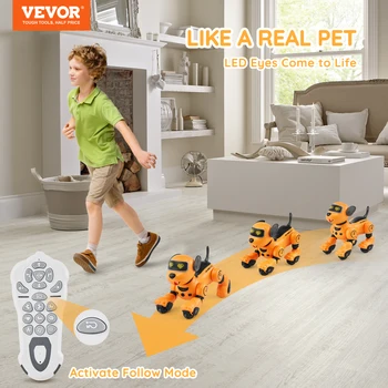 VEVOR Remote Control Robot Dog Toy Dog Programmable Smart Interactive Robotic Pet for Kids Singing Dancing RC Stunt Toy Age 3+ 2