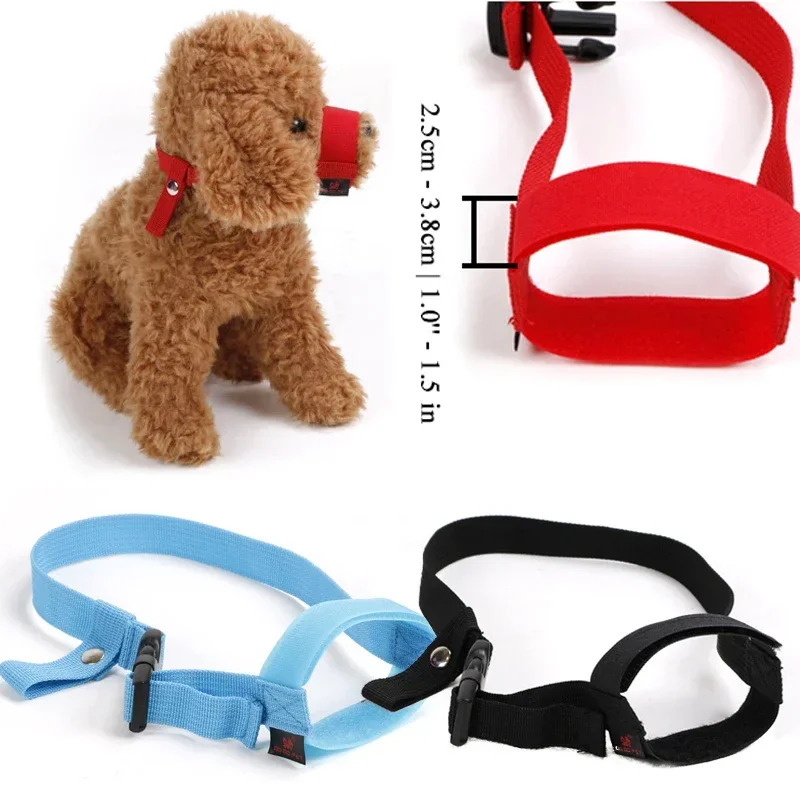 Dog Muzzle Anti-bite Stop Barking Adjusting Straps Mask for Small Dogs Soft Nylon Breathable Mouth Cover