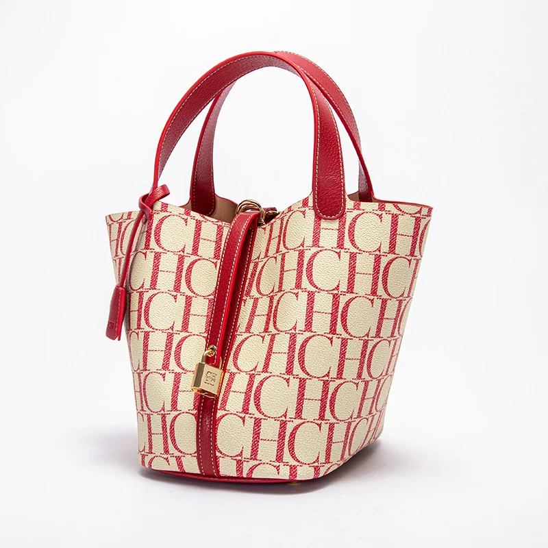 حقيبة سلة خضروات بتصميم حروف زخرفية معدنية للسيدات...