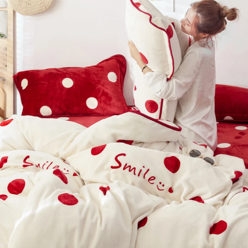 

Зимний утолщенный теплый комплект постельного белья большого размера с подкладкой, домашний текстиль, пододеяльник и наволочка, 4 шт., роскошный комплект постельного белья