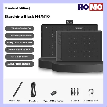 Parblo Ninos N4/n10 Digital Tablet 4/10 Inch 8192 Pressure Sensation 5080lpi Ultrathin Pc Accessories Graphics Tablet For Win