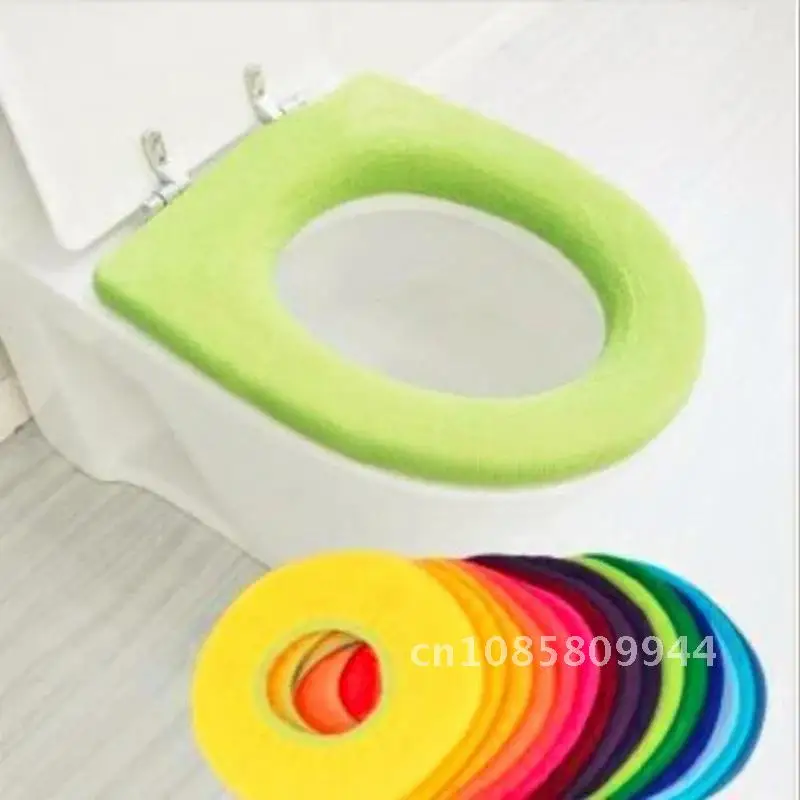 

New O-shape Toilet Seat Bidet Covers Washable Soft Winter Warmer Mat Pad Cushion Closestool with Handle 1pc Bathroom Toilet Seat