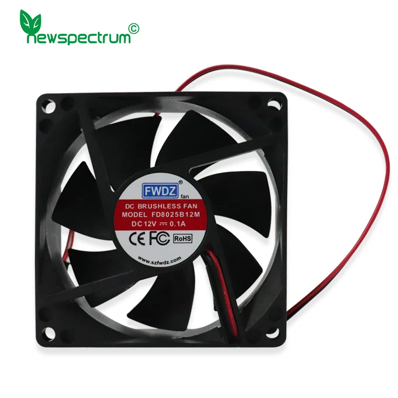 DC 12V Fan 80X80X25mm Connerctor SM2.54 2Pin Dual Ball Bearing Brushless Cooler 8025 for Computer LED Chip Cooling Fan