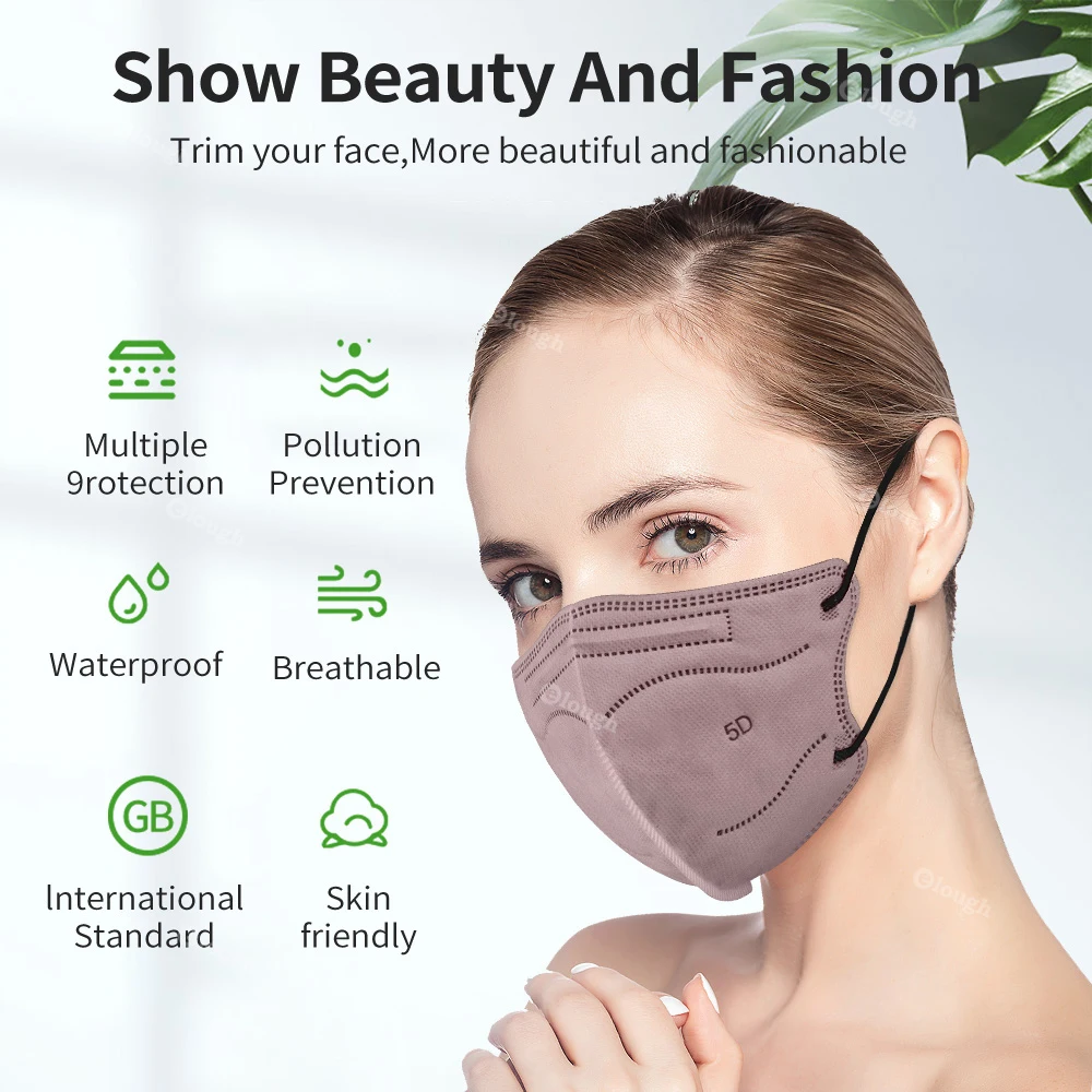 Elough 4D ffp2 CE Mask fpp2 Approved kn95 Mascarillas Color homologada Masks Kn95 Certified Black Reusable Mask FFP2MASK Masque face mask