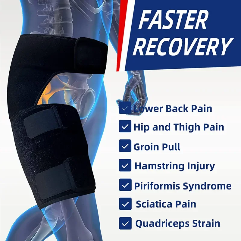 Manicotto di compressione della coscia del tutore dell'anca per l'artrite articolare della Sciatica cintura di supporto dell'inguine dell'inguine dell'involucro del dolore dell'anca muscolare - immagine 4