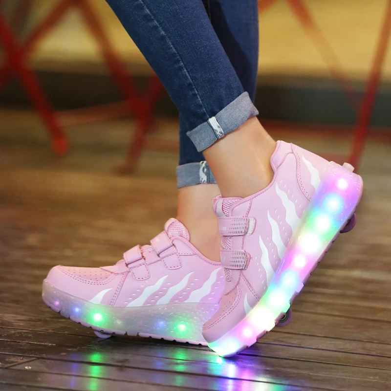 Kindersneakers Met Wielen En LED Verlichting Oplaadbare Rolschaats Trainers 118 1978014