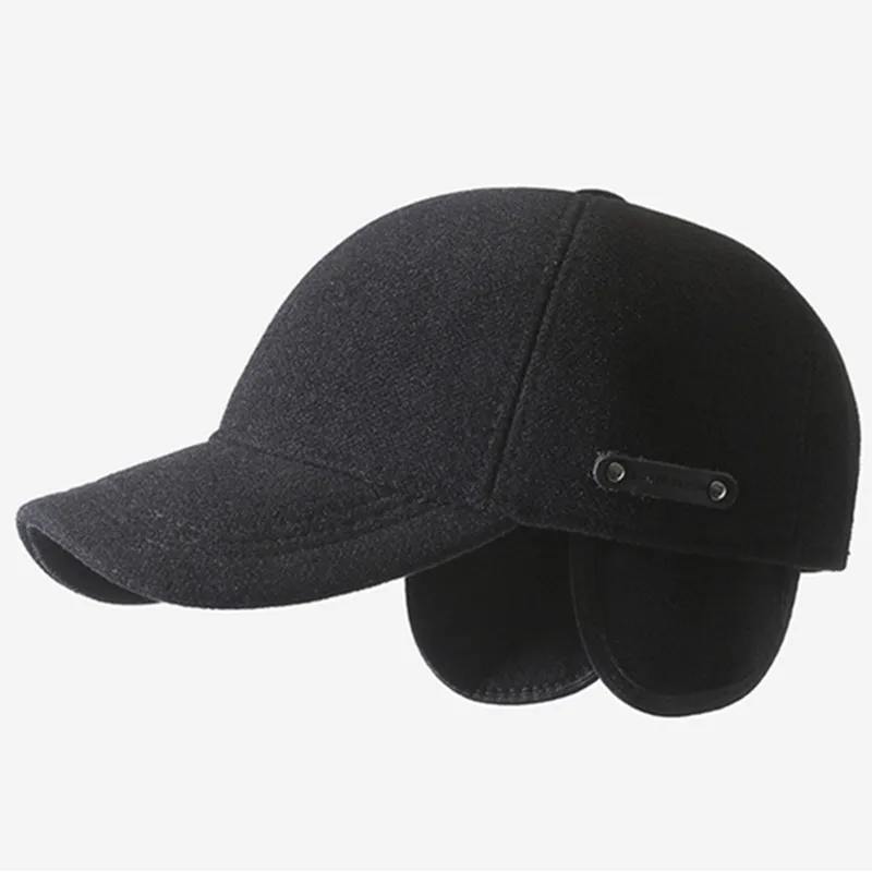 

Snapback Cap Winter Plush Thickened Baseball Caps For Men Coldproof Warm Earmuffs Hats Golf Cap Male Bone Cycling Sports Cap New
