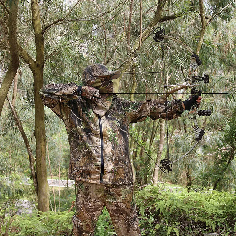 Bionic Camouflage Suit, Tactical Suit, Sniper Ghillie Cotton Camouflage Hunting Overalls, Mosquito Protective