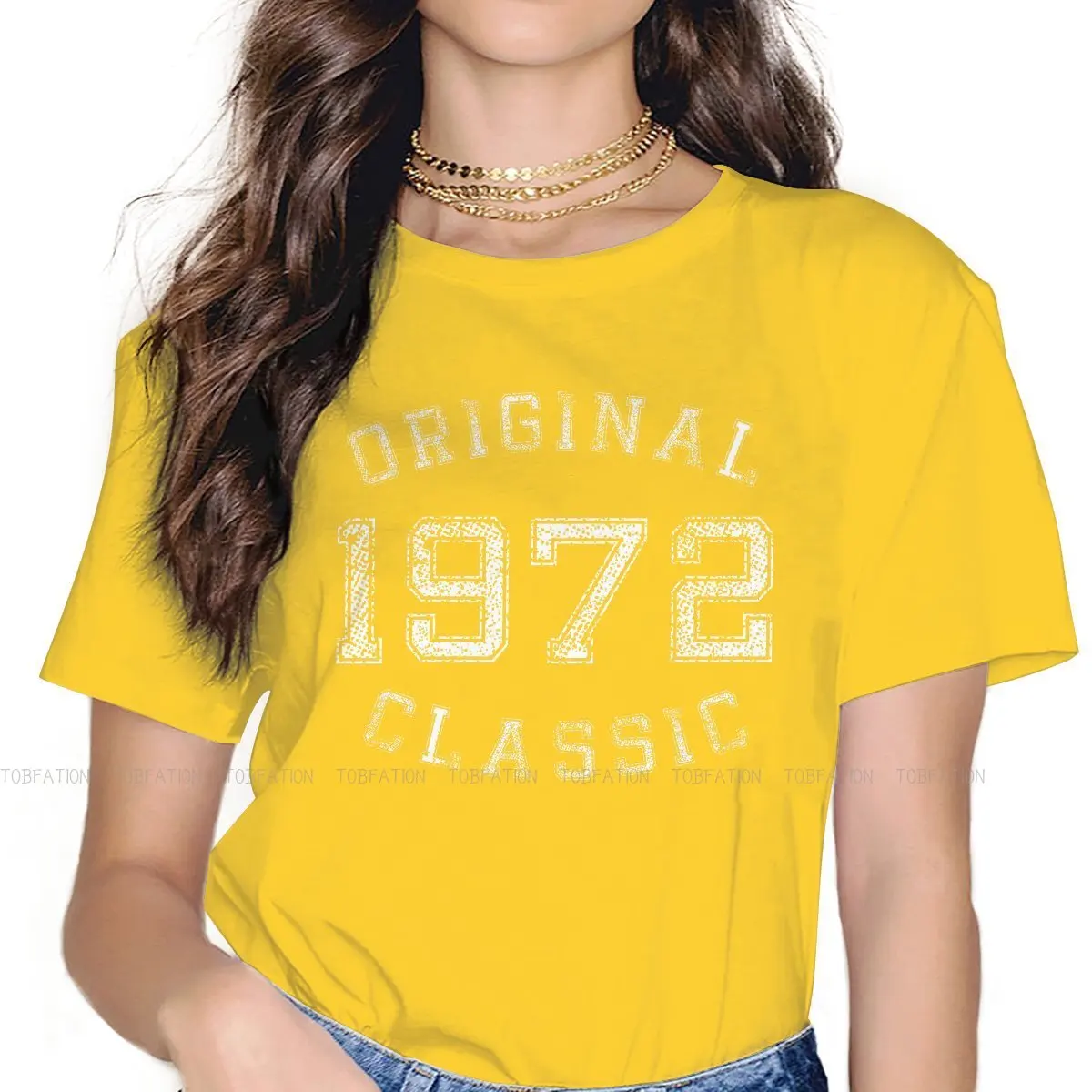 Original Retro Vintage 50th Birthday Gift TShirt for Girl 1972 2022 50 Years Old Hip Hop T Shirt Short Sleeve 5XL 
 Hot Sale 