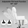 Big and Tall Office Chair 400LBS, 160° High Back Reclining Office Desk Chair with Wide Seat, Arms, Footrest, White 4
