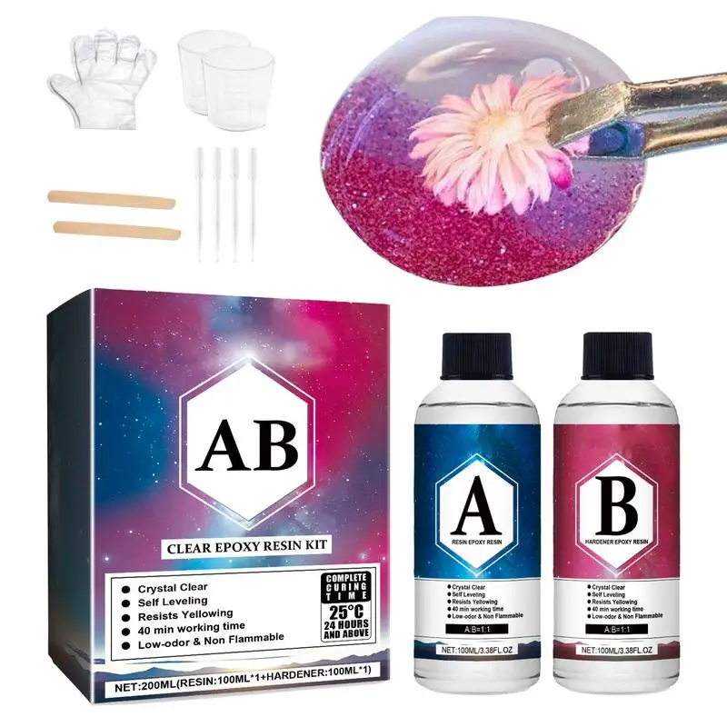 Epoxy Resin Kit Self-Leveling Crystal Clear Epoxy Resin Crystal Clear & Self-Leveling Epoxy Resin For Craft River Table Wood