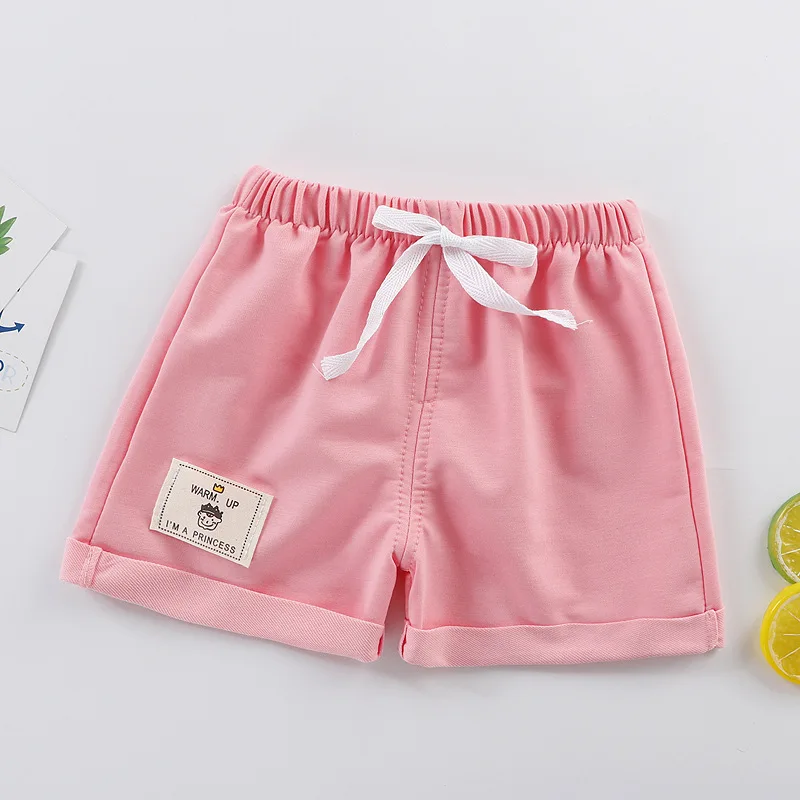 Kids Shorts 2pcs Cotton Summer Kids Shorts Boys Girls Solid Color Short Baby Cartoon Casual Pant Children Short Pant Sport Clothing Outwear