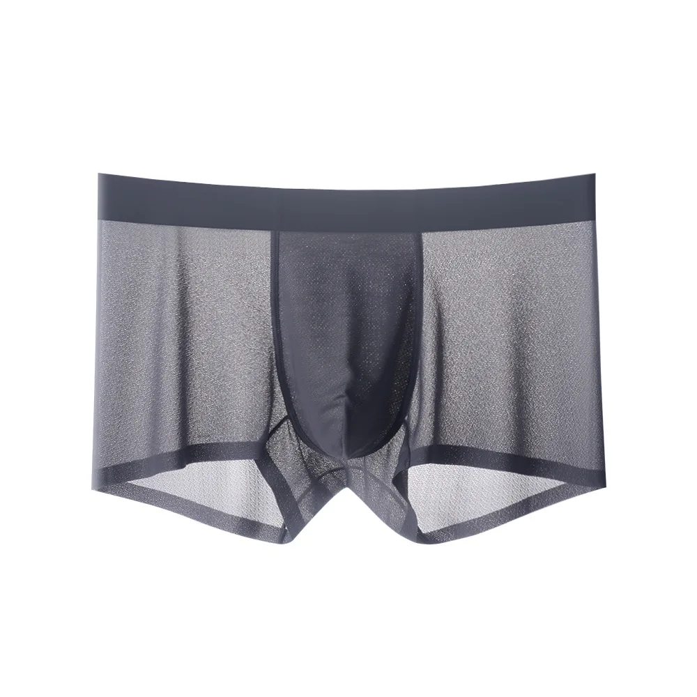 Men's Underwear Ice Silk Summer Ultra Thin Honeycomb Mesh Quick Drying Underwear Ice Feel Antibacterial Flat Corner Underwear