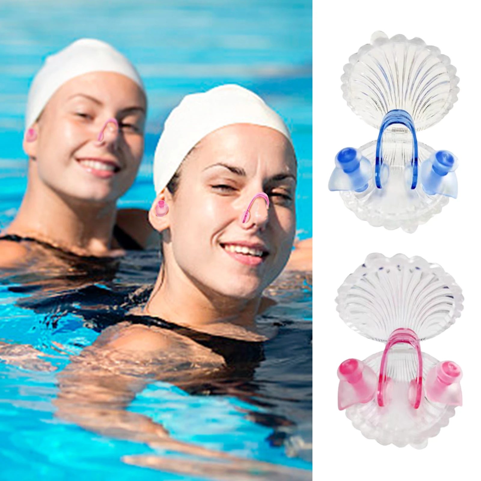 Clip nasal y tapones para los para natación, Protector de nariz impermeable, conjuntos de natación, tapones de nariz reutilizables para natación para y niños| | - AliExpress