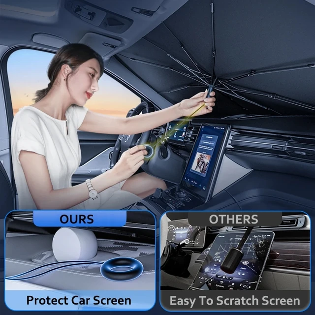 A Volkswagen Autók Számára Autó Napsütő Esernyő Napfényes Védőszemélyek Nyári Szélvédő Védelmi Kiegészítők - Image 3