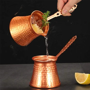 350ml Turkish Copper Coffee Pots Durable Simple Milk Warmer Pot For Home Kitchen Coffee Accessories Coffeeware Teaware