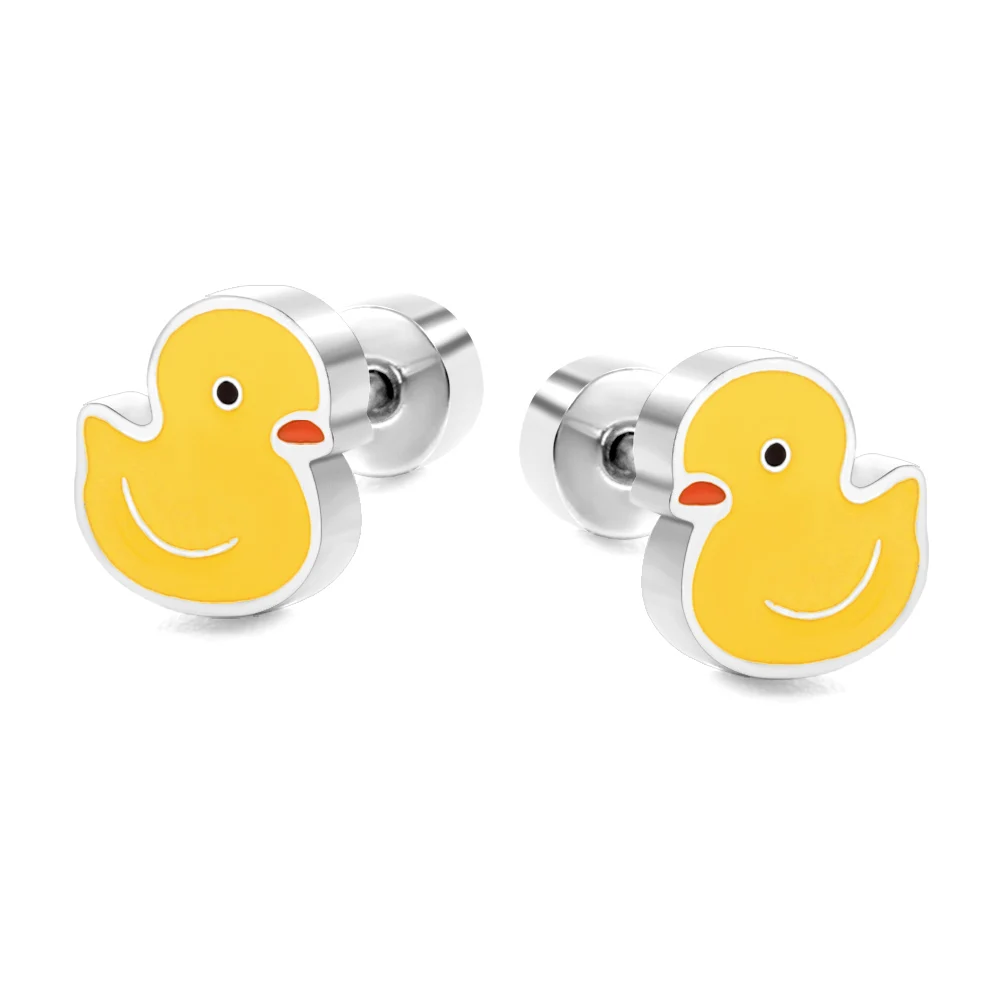 316L Surgical Steel Stud Earrings Cute Style Girls Screw Back Body Piercing Jewelry Party Stud Earrings Stainless Steel Earrings Metal Earrings Silver Earrings Cute Earrings