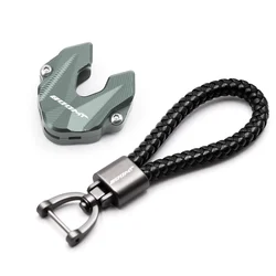 Aluminum Alloy Motorbike Key Cover Case with Keychain Accessories (800MT 1 Set Titanium)