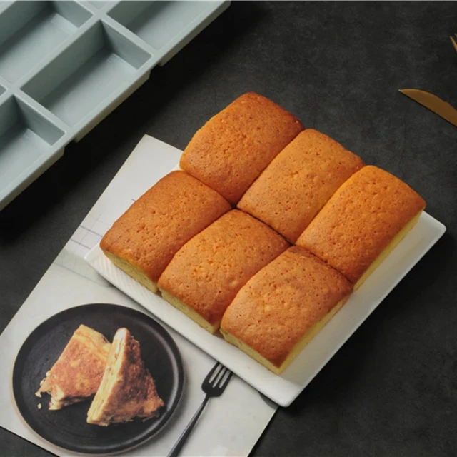 9-Cavity Financier Cake Mold Rectangle Bread Silicone Molds Handmade Baking  Tool
