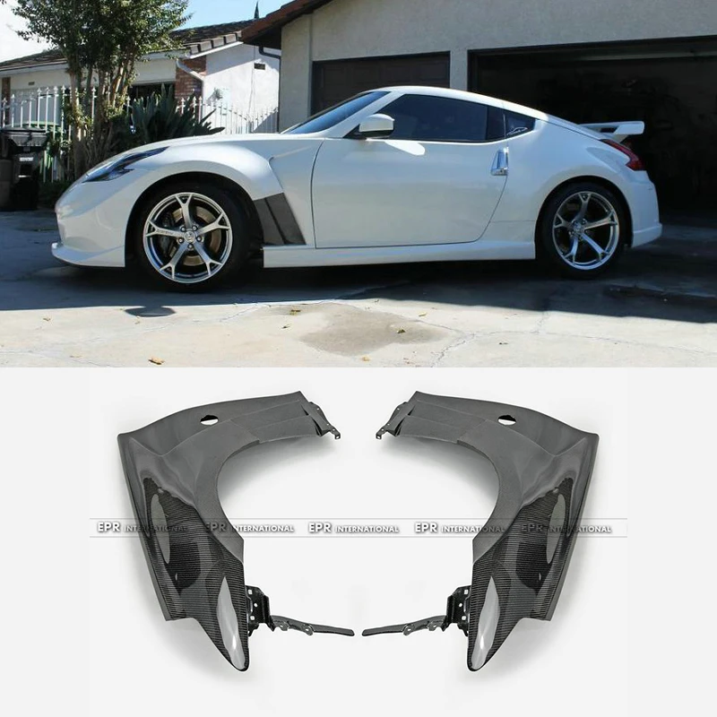 2009+ Nissan 370Z Z34 EPA 프론트 펜더, 탄소 섬유, 상부 통풍구 없음, 경량, 공격적인 스탠스
