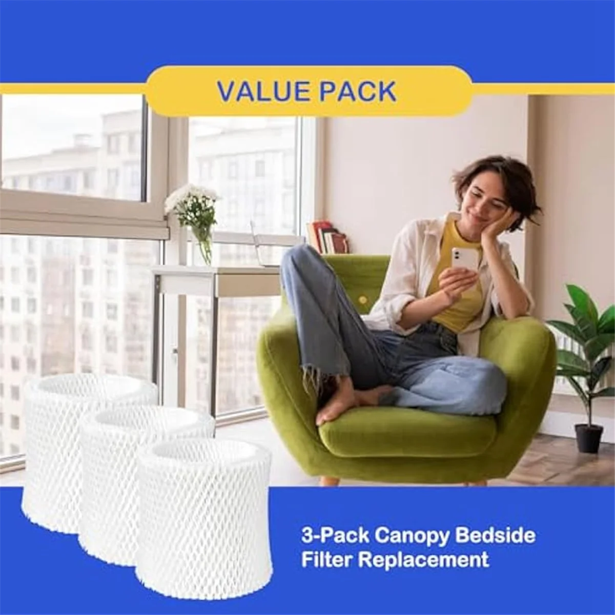 Humidifier Wicking Replacement Filter for Canopy Bedside Humidifier,Wood Pulp Paper Filter,Humidifier Filters 4pcs