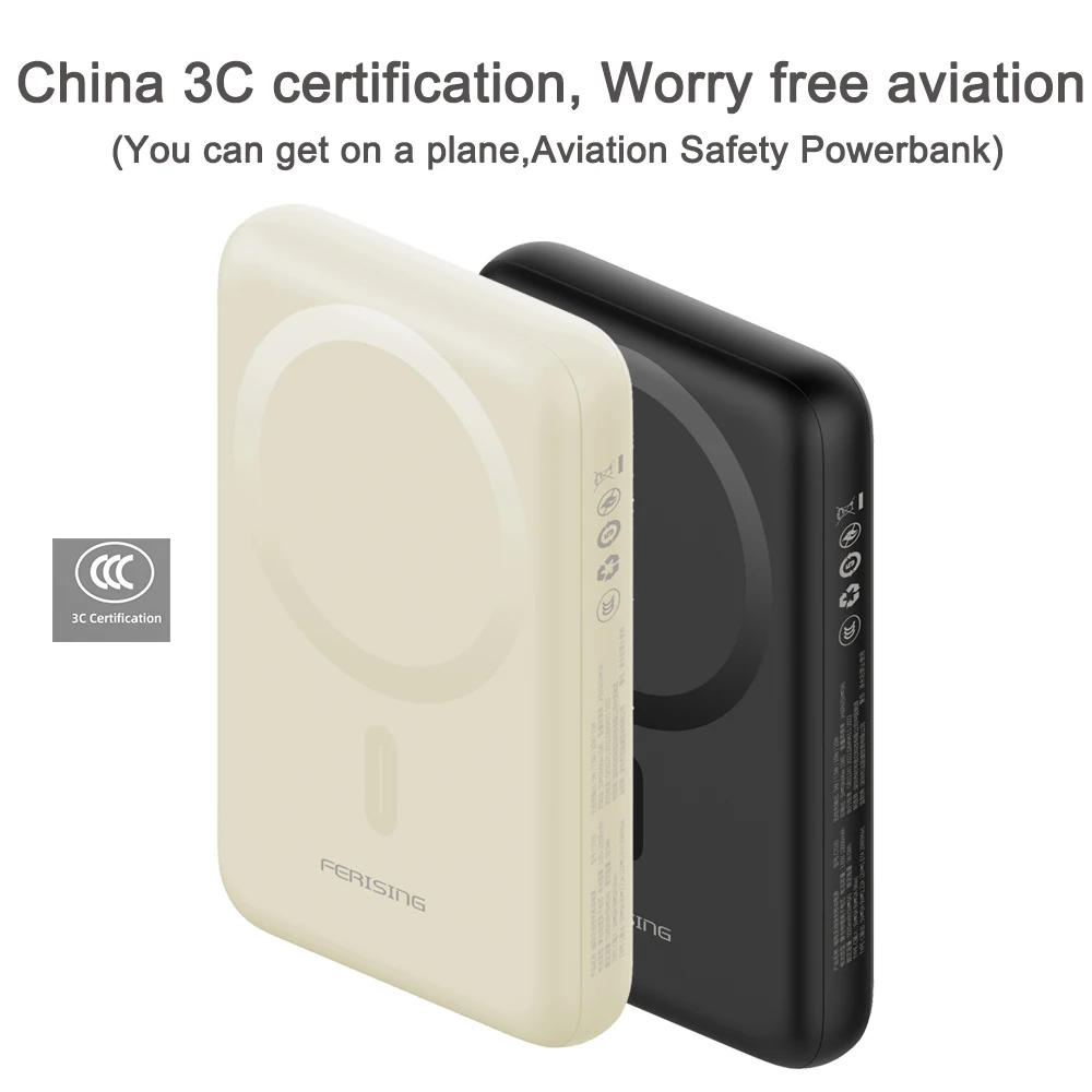 【CCC 3C Certified】10000mAh Magnetic Wireless Power Bank PD20W Fast Charging for iPhone Samsung Xiaomi Type-C External Battery