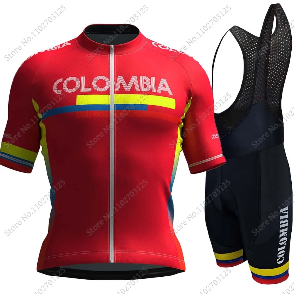 Colombia National 2024 Cycling Jersey Set Summer Bicycle Clothing Road Bike Shirts Suit Bicycle Bib Shorts MTB Ropa Maillot 2