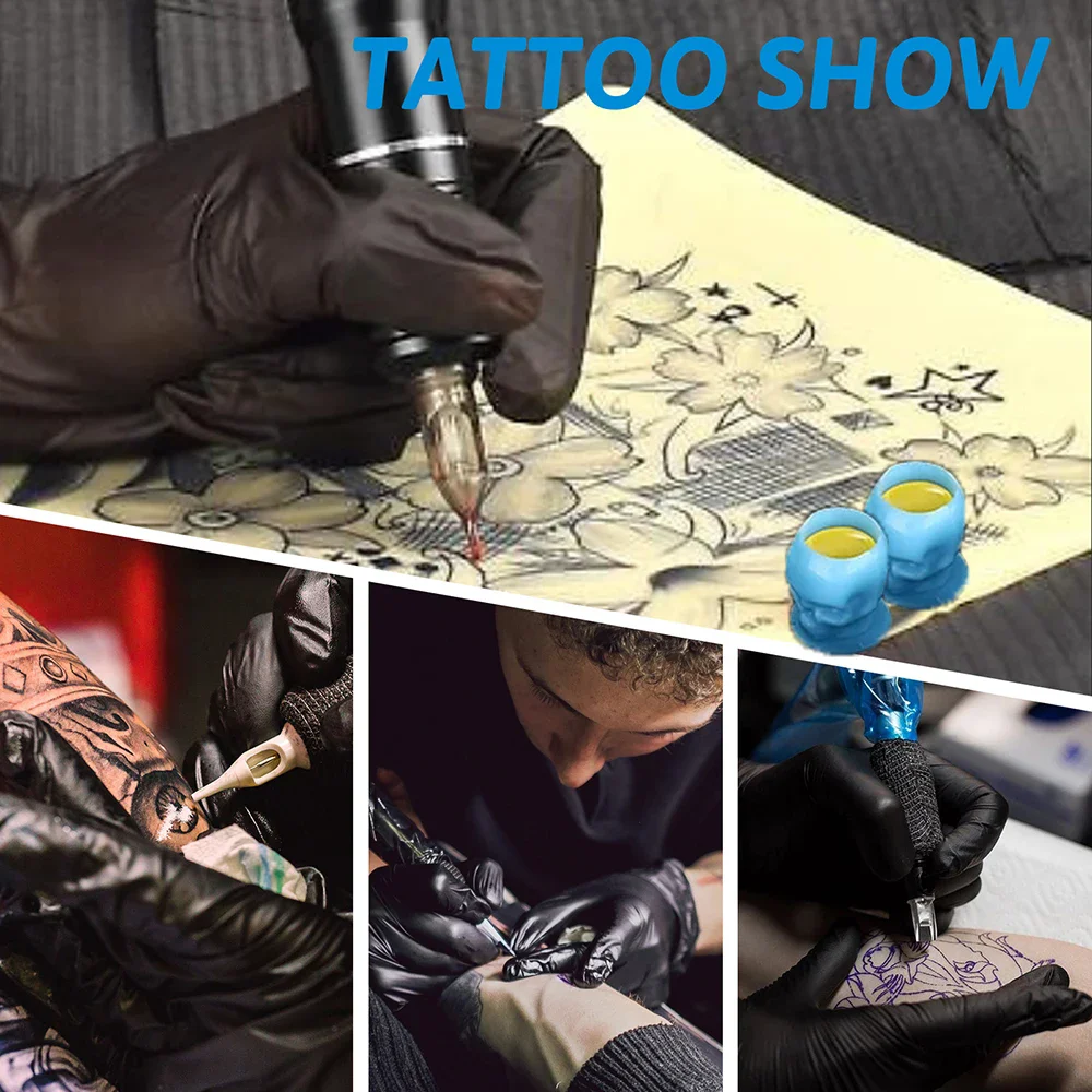 Tattoo Tintenbecher 100 Stück – Einweg-Behälter Für Tätowierfarbe & Microblading (Größe L/M)