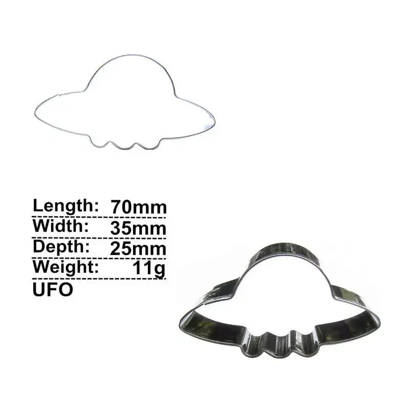 UFO Cake Decorating Fondant Cutters Tools,Mini Aircraft Shape Cookie Biscuit Baking Molds,Stainless Steel,DIY Oven Tools