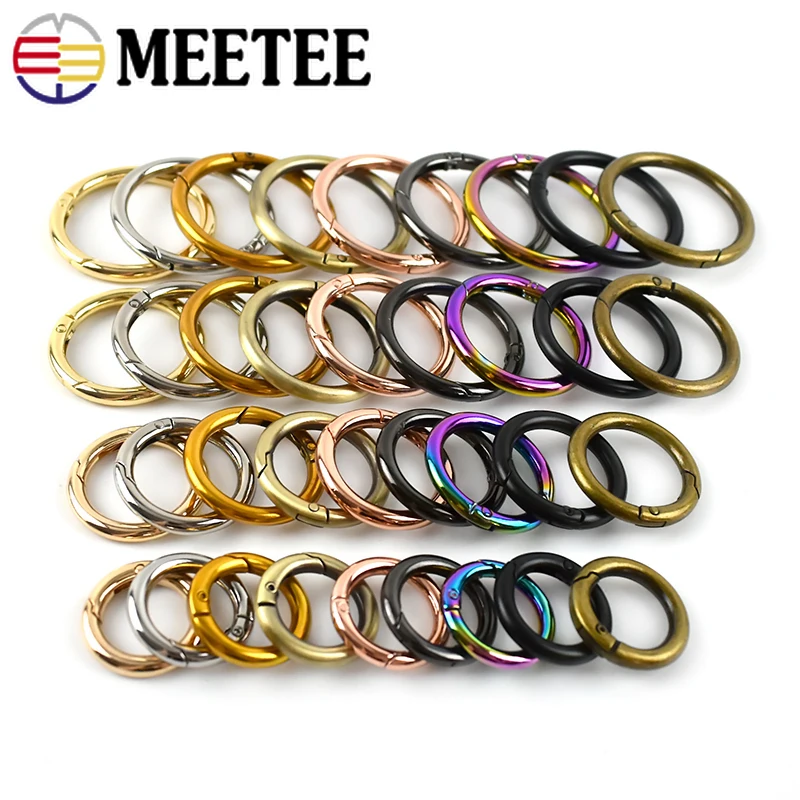 

20Pcs Metal Buckles for Bag Strap Spring O Ring Dog Collar Webbing Clasp Keychain Snap Hooks DIY Leather Sewing Accessories