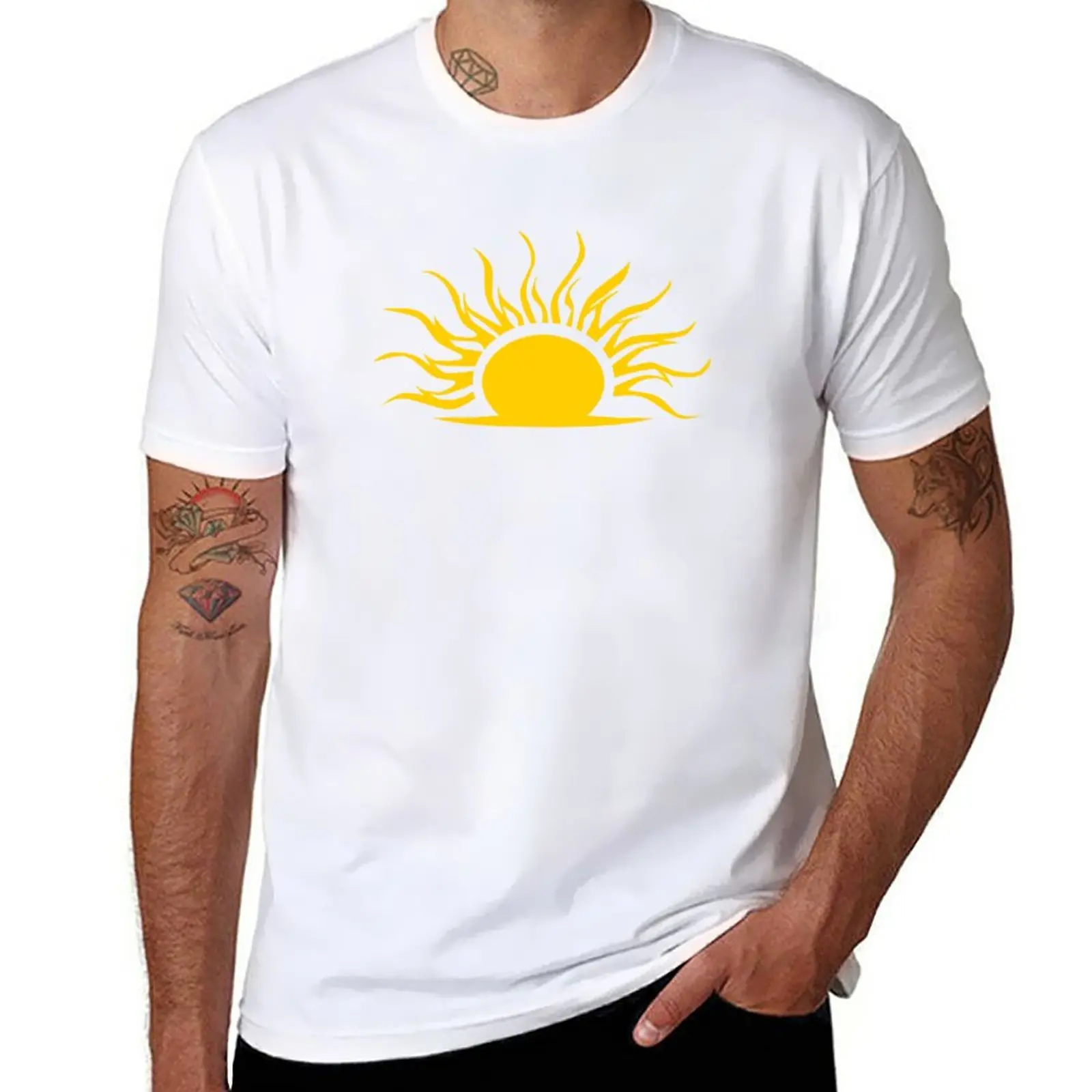 

Новинка, футболка с изображением знака рассвета, графическая футболка, топы, футболки с коротким рукавом, мужские футболки